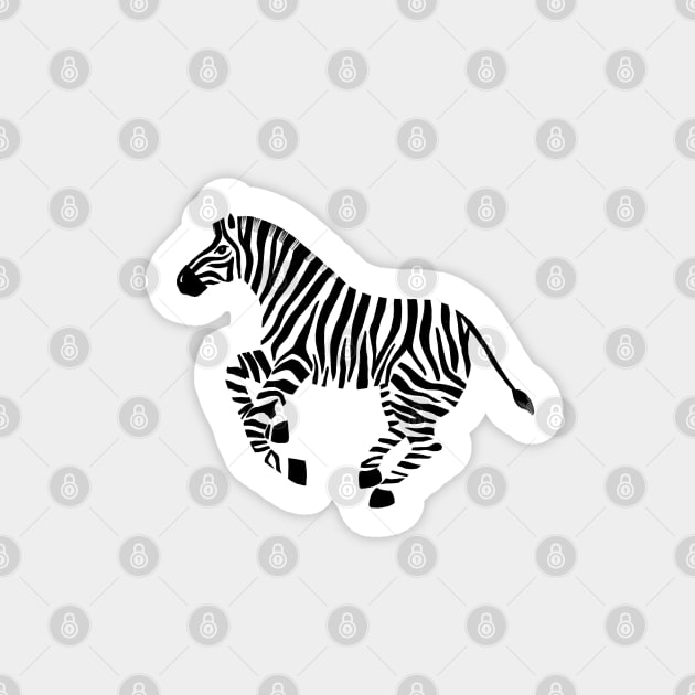 Galloping Zebras on Dark Teal Sticker by latheandquill